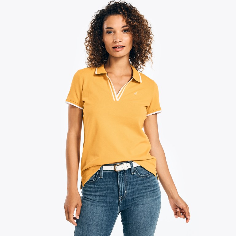 Nautica Sustainably Crafted Ocean Split-neck Amarillo | l8dHSKqO