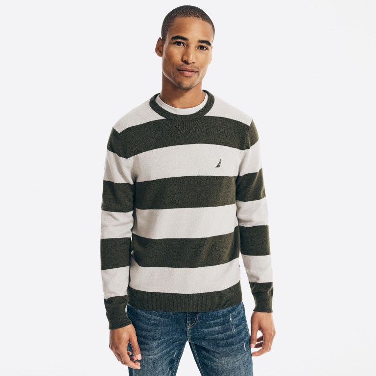 Nautica Sustainably Crafted Striped Verde Oliva | ll97Jlvg