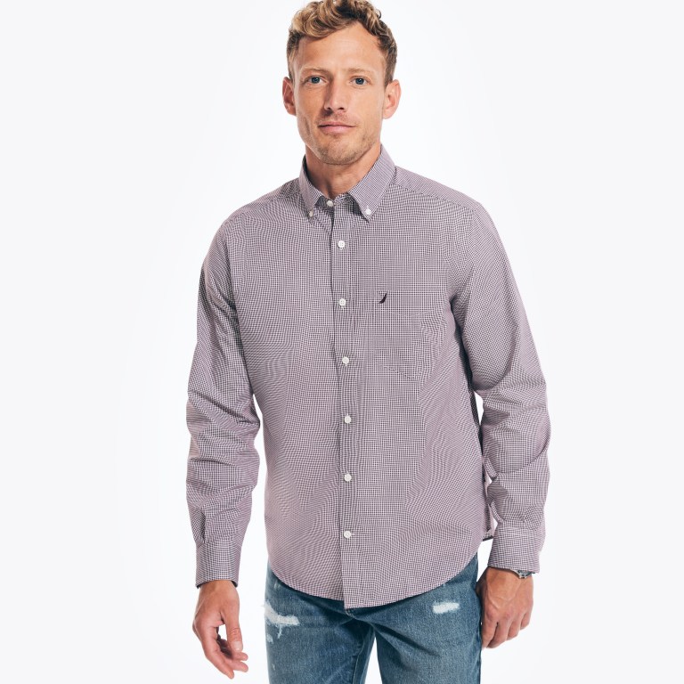 Nautica Wrinkle-resistant Plaid Wear To Trabajo Rojas | uRkiOg5G